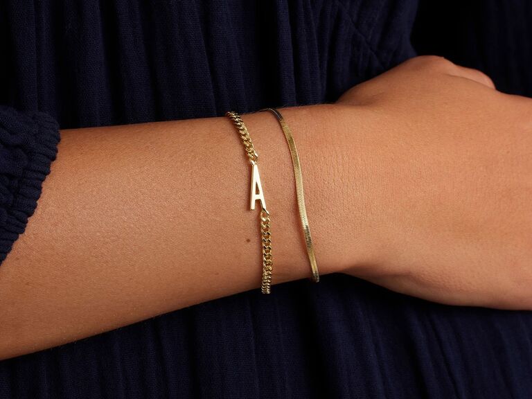 14K Gold Pets Name Initial Bracelets