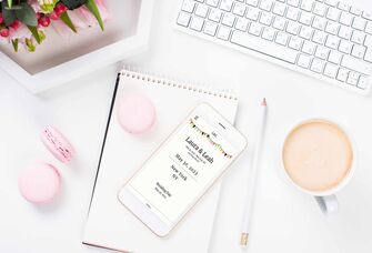 Wedding Registry wording on a WeddingWebsite with mobile deivice and keyboard