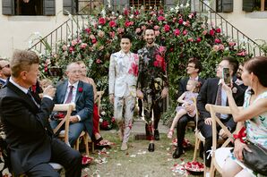 Couple Processing Together Into Wedding Ceremony