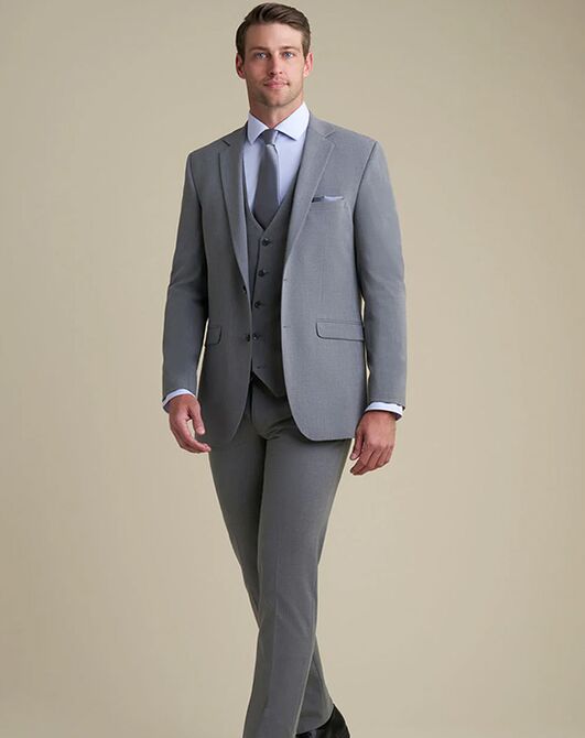 BLACKTIE SAVOY Medium Grey Wedding Suit Grey Tuxedo - 4