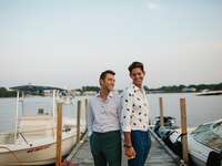 Couple at engagement party
