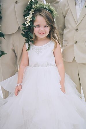 White Tulle Flower Girl Dress
