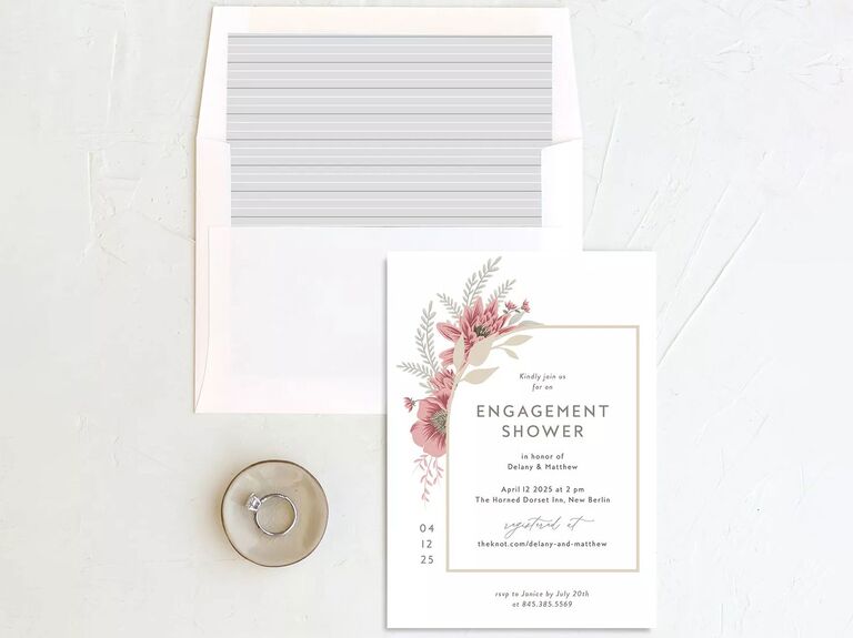 Elegant floral engagement party invitation