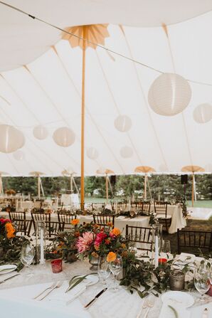 Tented Wedding With Lanterns at Farm