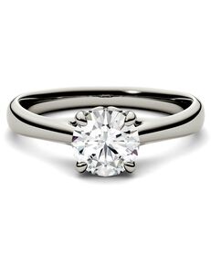 Forever One Moissanite Classic Round Cut Engagement Ring