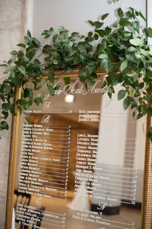 Guests Guided to Their Tables Via Engraved Mirror