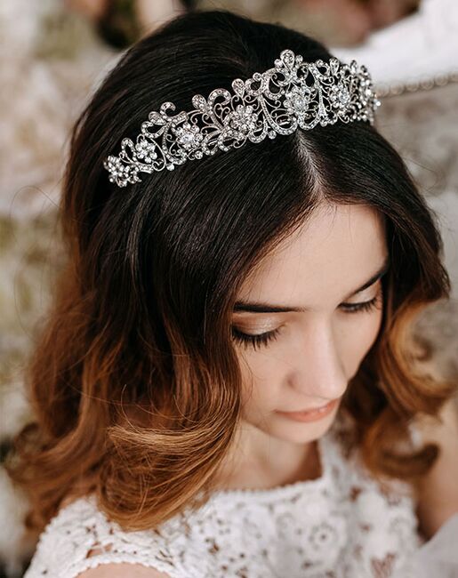 AW Bridal AW BRIDAL Tiaras and Crowns for Women, Queen Crown - Crystal Wedding Tiara Princess Headband for Pageant Prom Birthday Hair Accessories, Silver Silver Tiara - 2