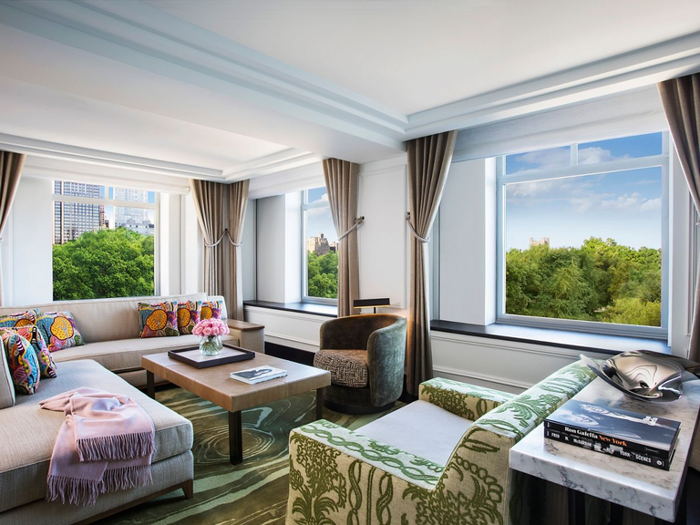 A stunning suite overlooking Central Park at the Ritz-Carlton.
