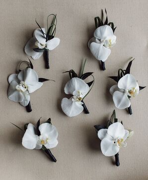 Orchid Boutonnieres for Wedding at Tehama Golf Club in Carmel-By-The-Sea, California