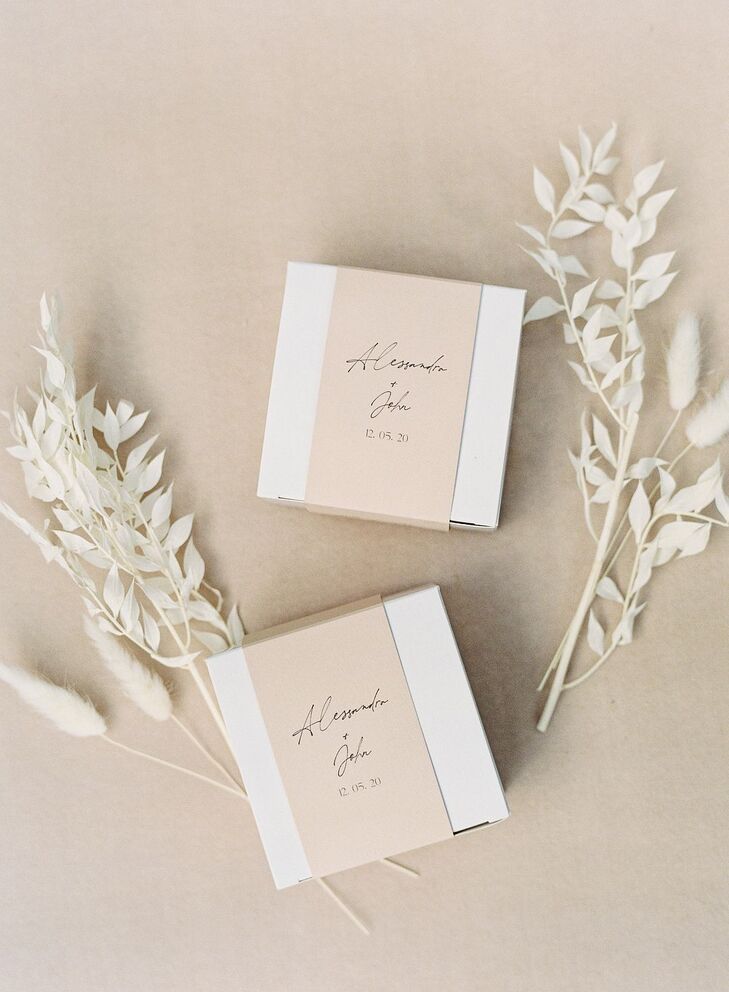 Escort Card Boxes Filled With Truffles