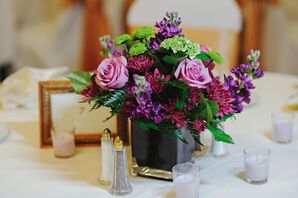 Purple and Green Flower Centerpieces