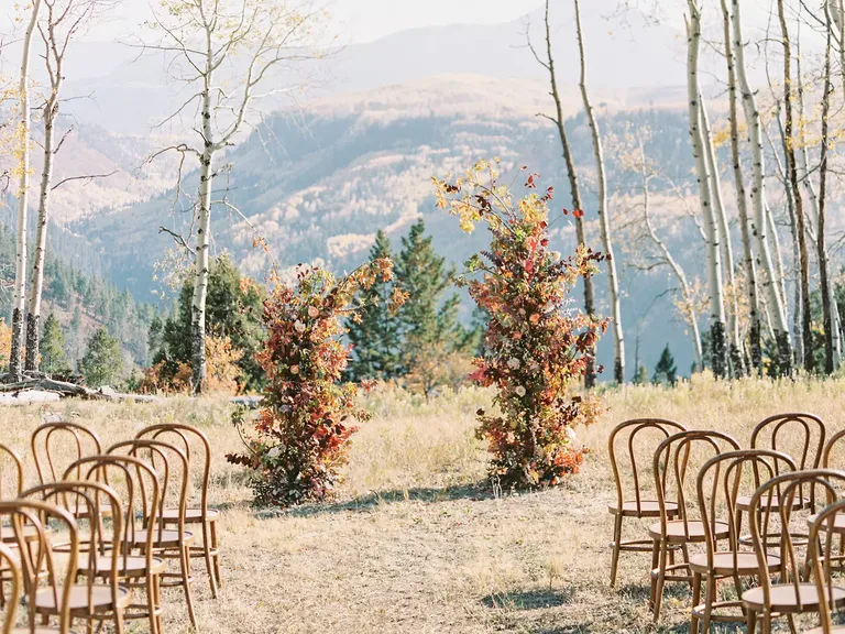 Orange Flower Arch Decorates This Gorgeous Outdoor Rustic Wedding Ceremony