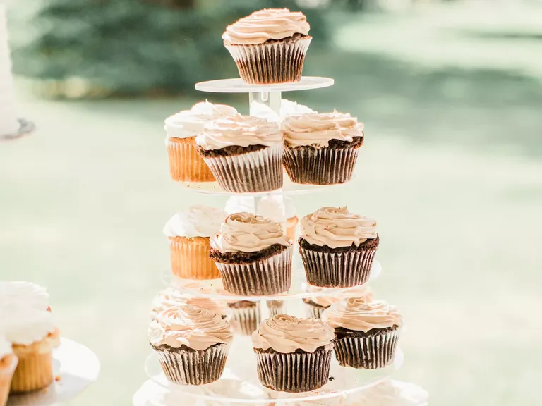 Chocolate Wedding Cupcake Tiered Display