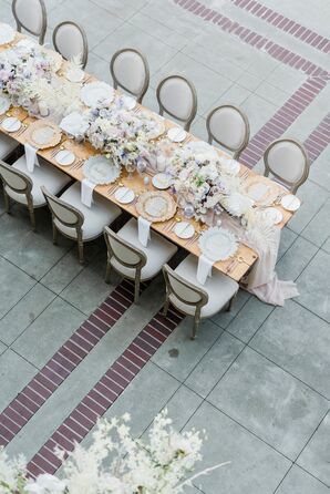 Romantic Wedding Reception Table at Montalvo Arts Center in Saratoga, California