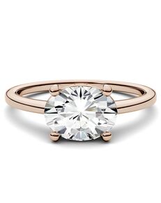 Forever One Moissanite Unique Oval Cut Engagement Ring
