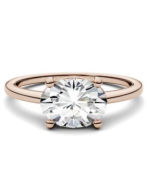 Forever One Moissanite Unique Oval Cut Engagement Ring