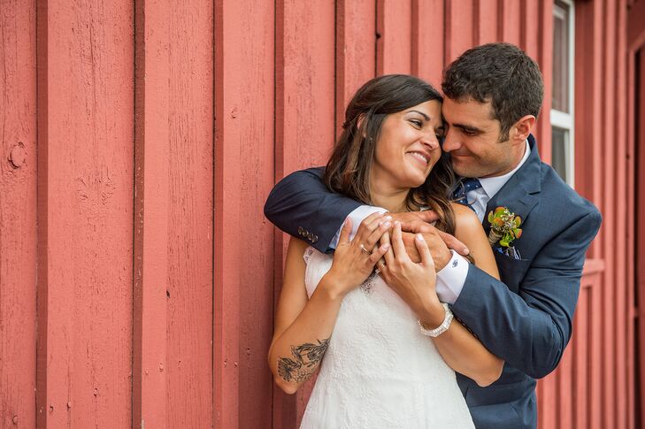 Bride and Groom on a Horse Farm