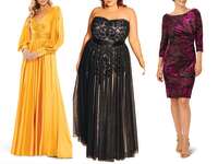 Collage of three mother of the bride dresses
