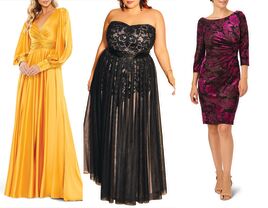 Collage of three mother of the bride dresses