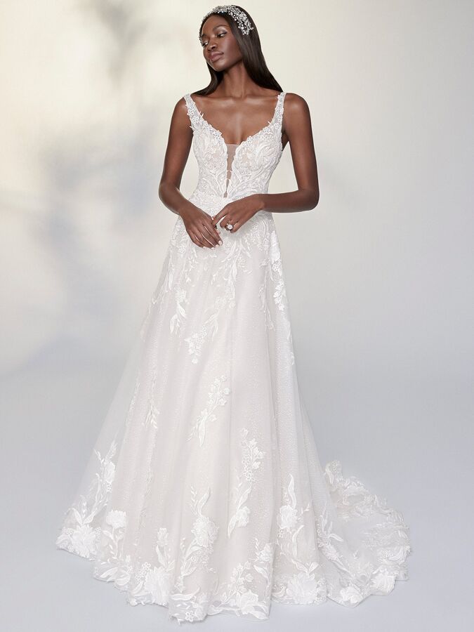 Justin Alexander Signature glitter tulle A-line wedding dress