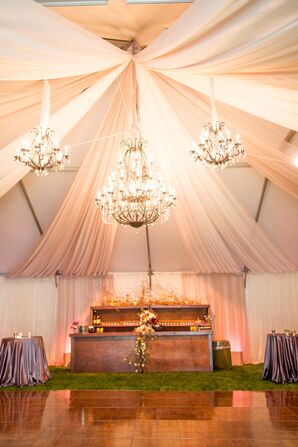 Tented Reception, Crystal Chandeliers