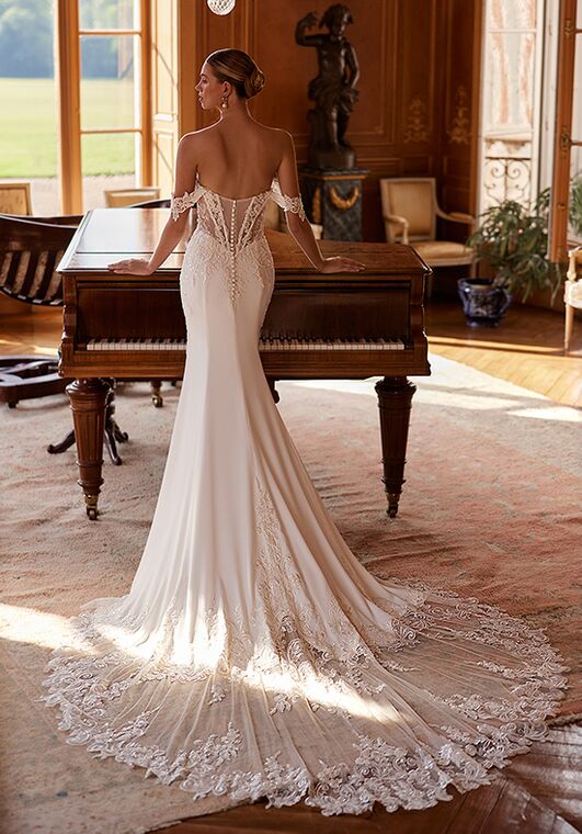 Moonlight Couture H1606 Mermaid and Trumpet Wedding Dress - 2
