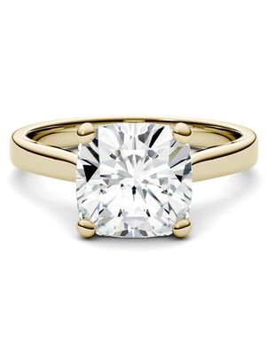 Forever One Moissanite Elegant Cushion Cut Engagement Ring