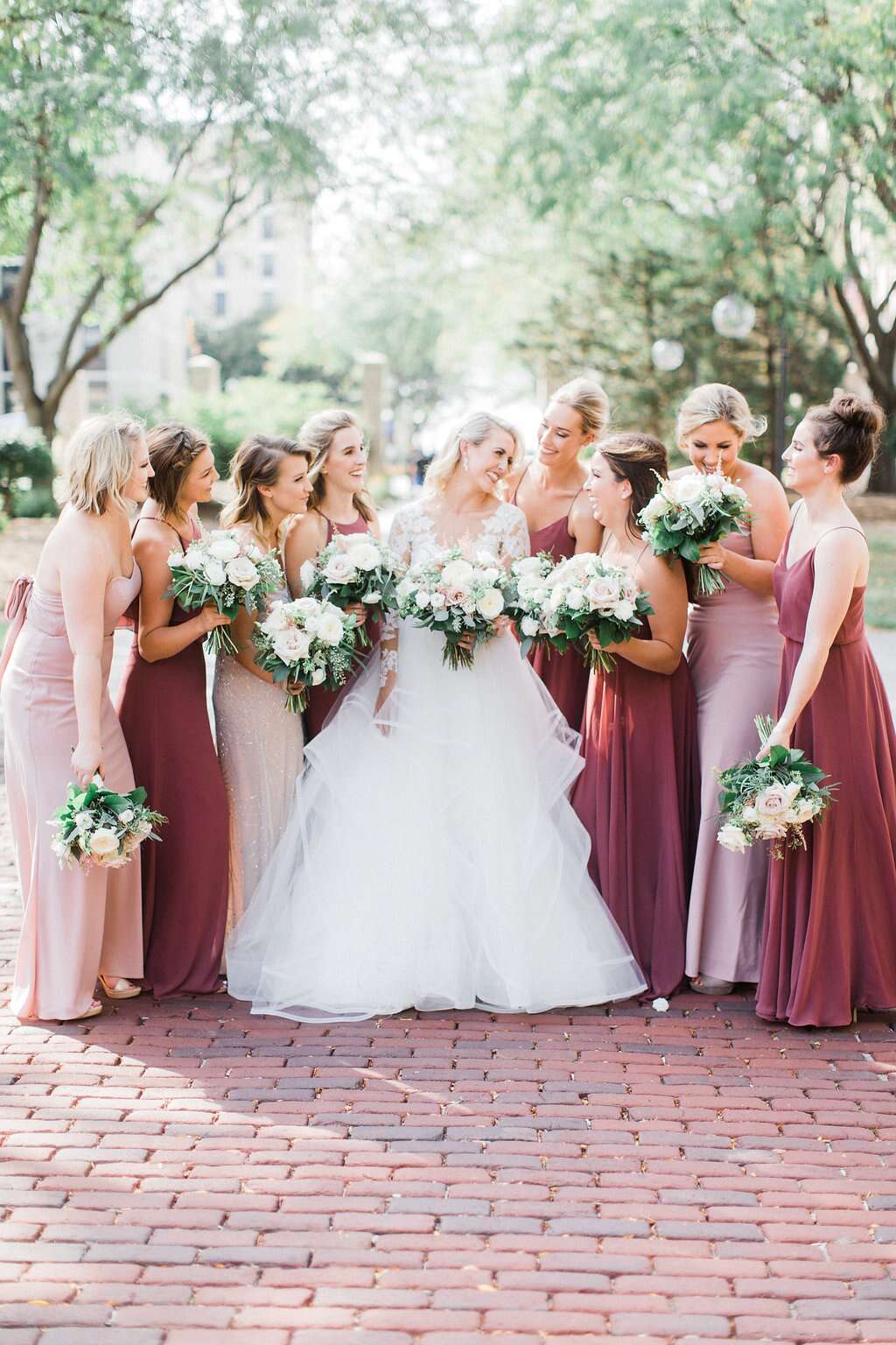 dusty pink bridesmaid dresses