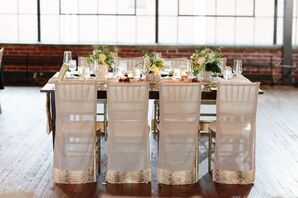 White Draping on Chiavari Chairs