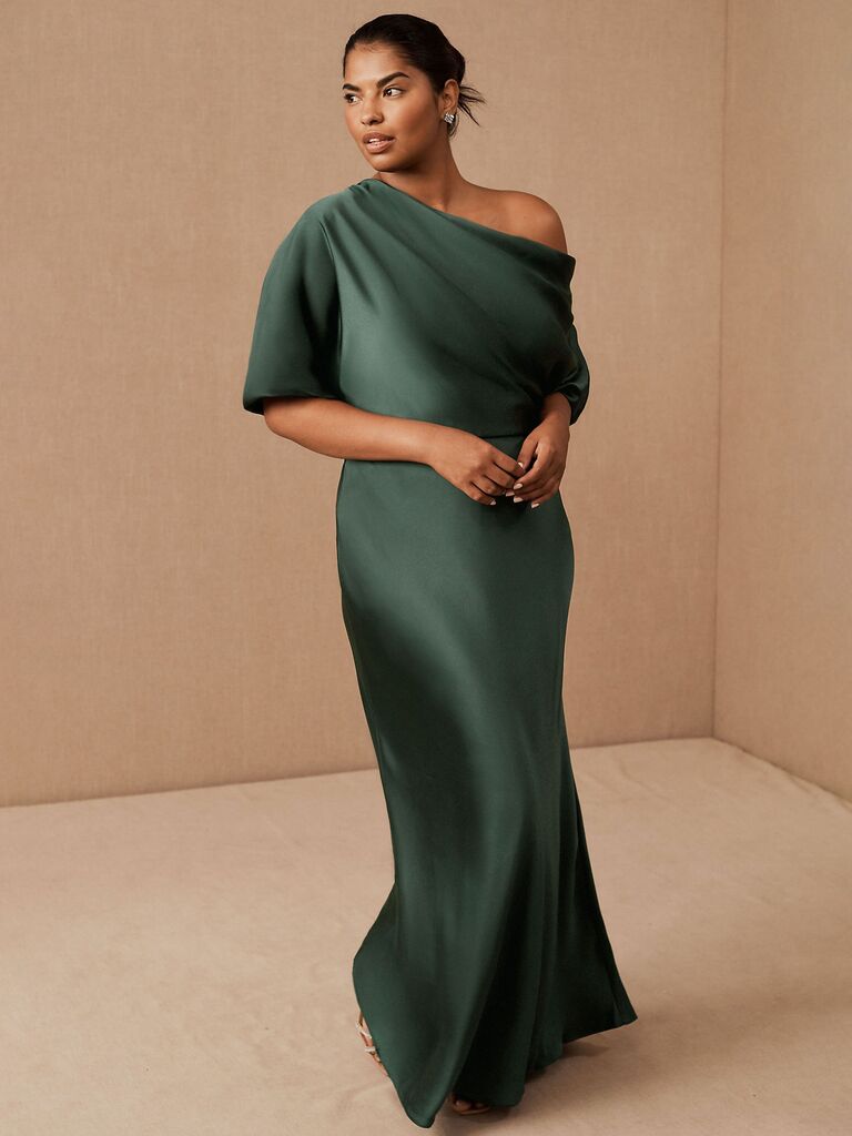 BHLDN black-tie optional women's dress in dark green