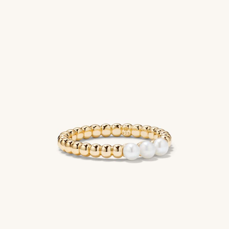 Beaded pearl engagement ring from Mejuri