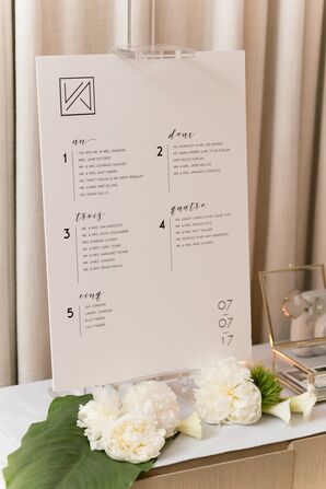 Modern Graphic Escort Card Display