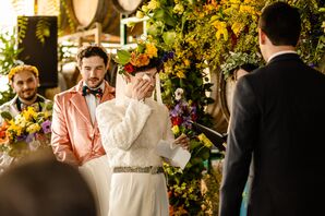 Groom Crying During Wedding Vow Exchange