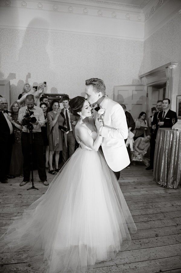The couple shared their first dance to Jack Johnson's I Got You.
