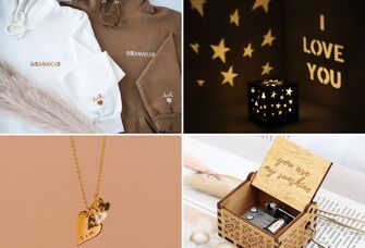 Collage of romantic gift ideas