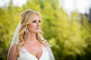 Wavy Down Hairstyle and Earrings