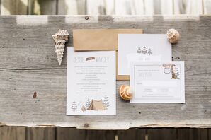 Rustic Modern Camp-Inspired Wedding Invitations