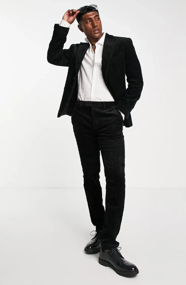 Corduroy sport coat with peaked lapels