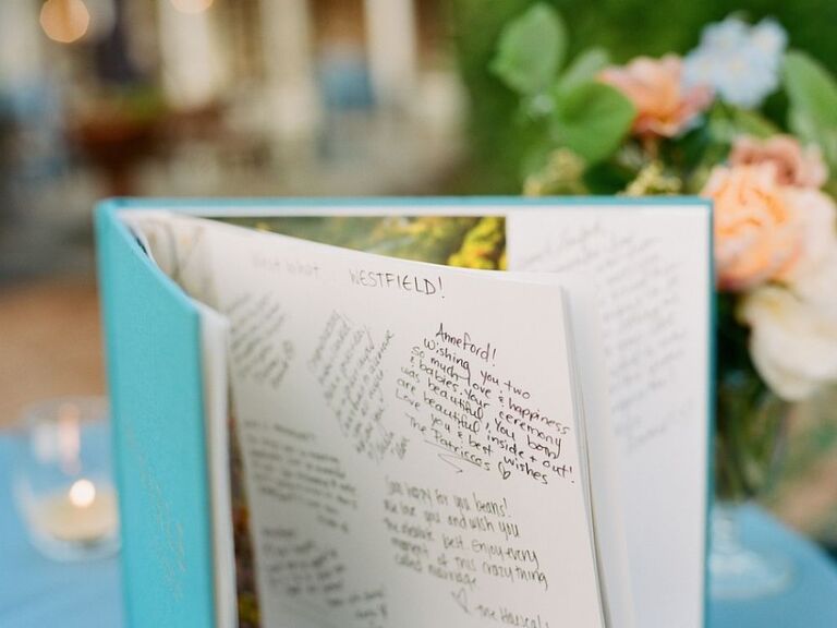blue wedding guest book
