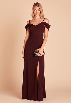 Birdy Grey Dev Crepe Dress Cabernet V-Neck Bridesmaid Dress