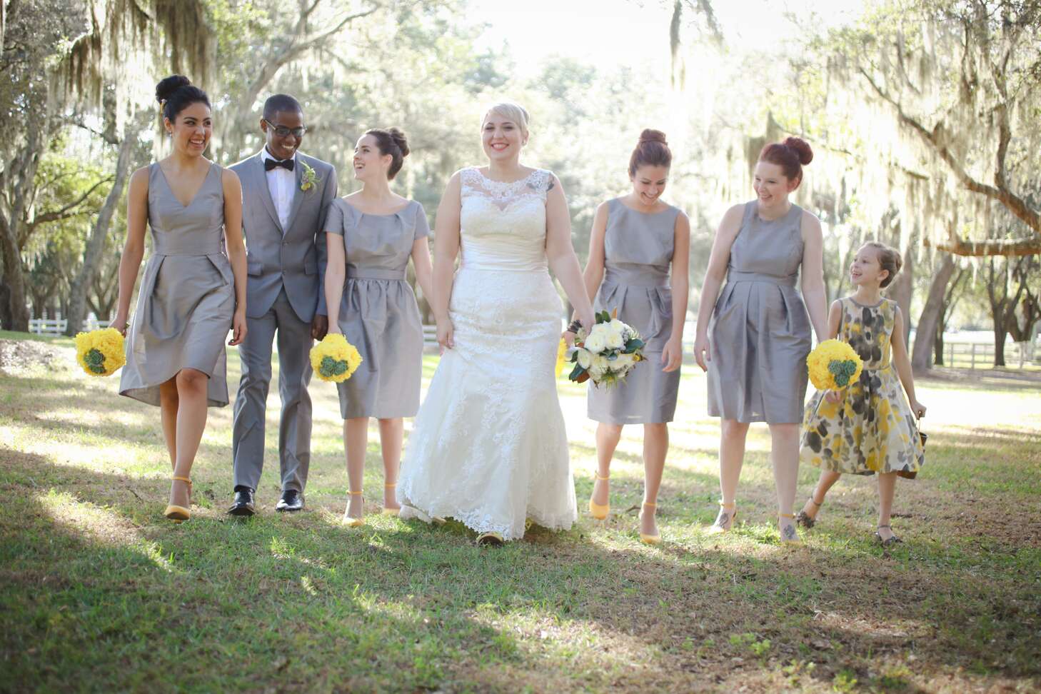 yellow and silver bridesmaid dresses 8.9 inch wide Pastel Purple Bridesmaid Bouquet main image 1