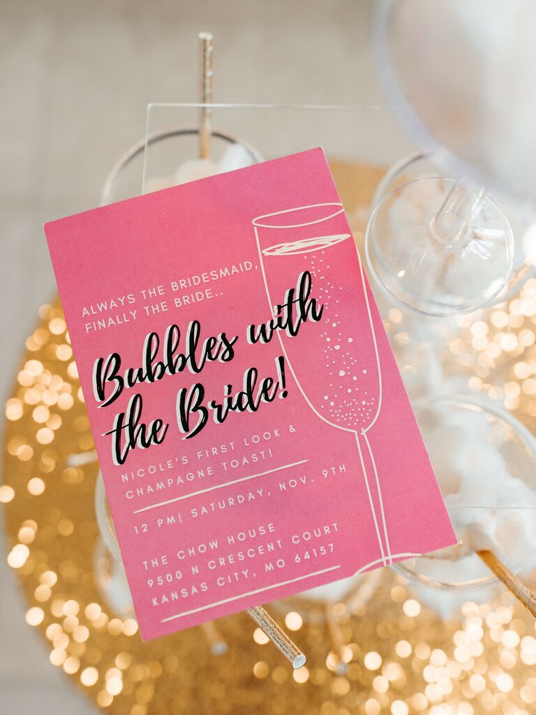 Pink bridal shower invitation