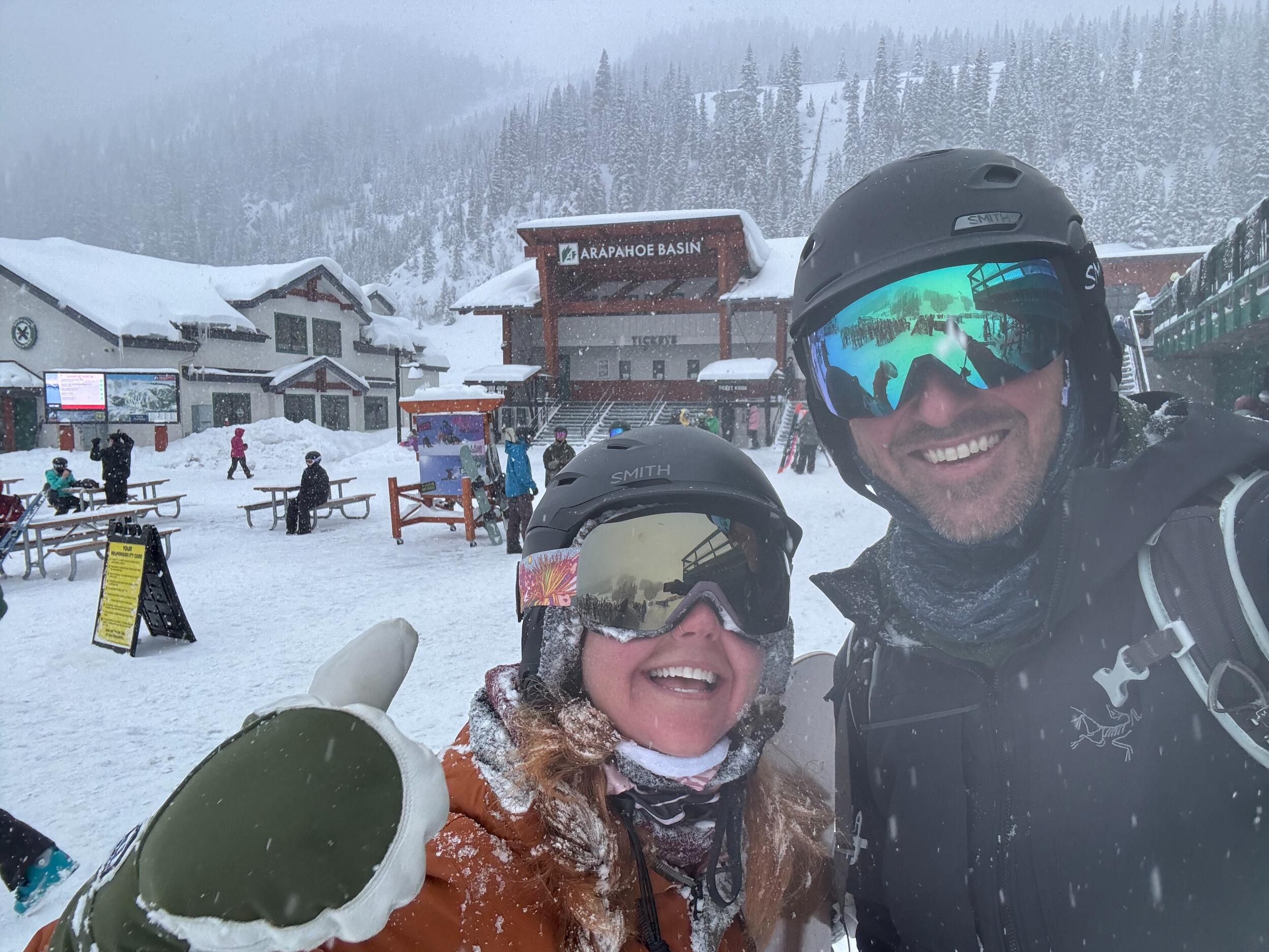 Collin and Jess on one of their many ski trip adventures in the Colorado Rockies!
