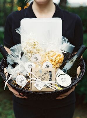 Welcome Baskets with Customized Labels