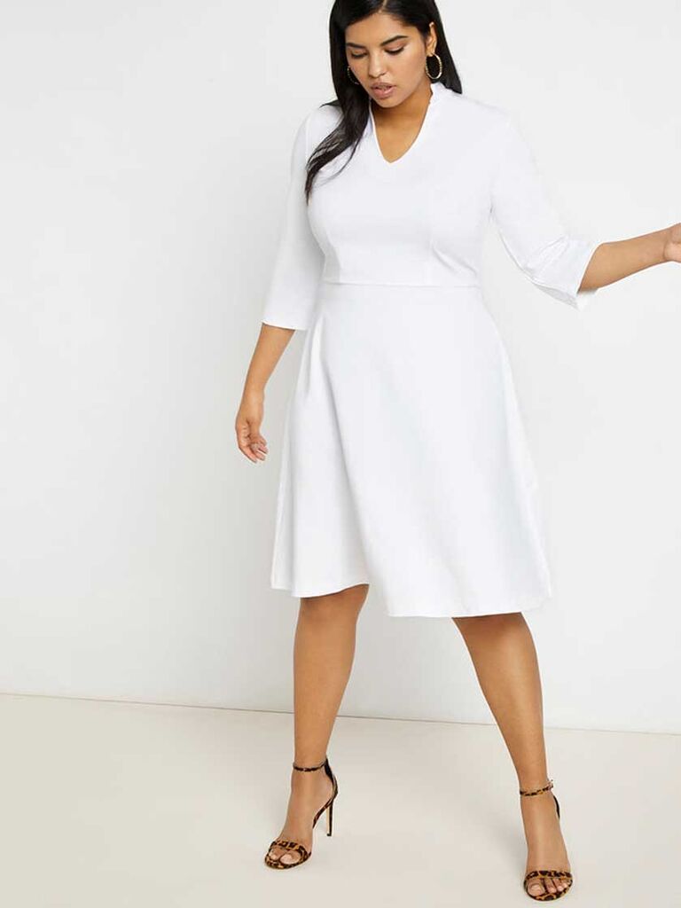 White V-neck dress