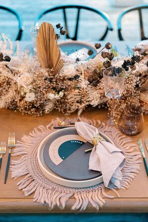 Tropical Place Setting With Woven Charger