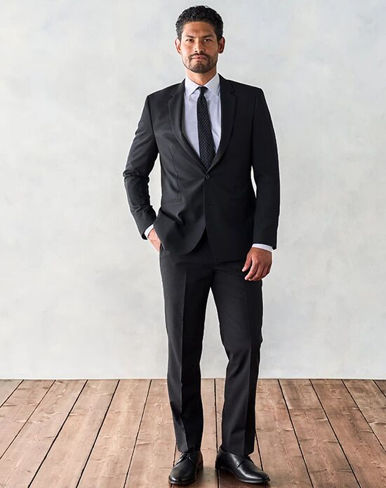 The Black Tux Stretch Wool Black Suit Black Tuxedo - 1