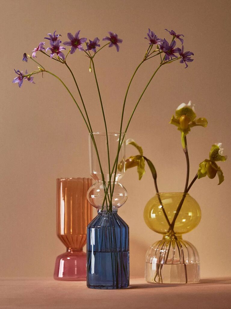 Anthropologie colored glass vases gift for wife