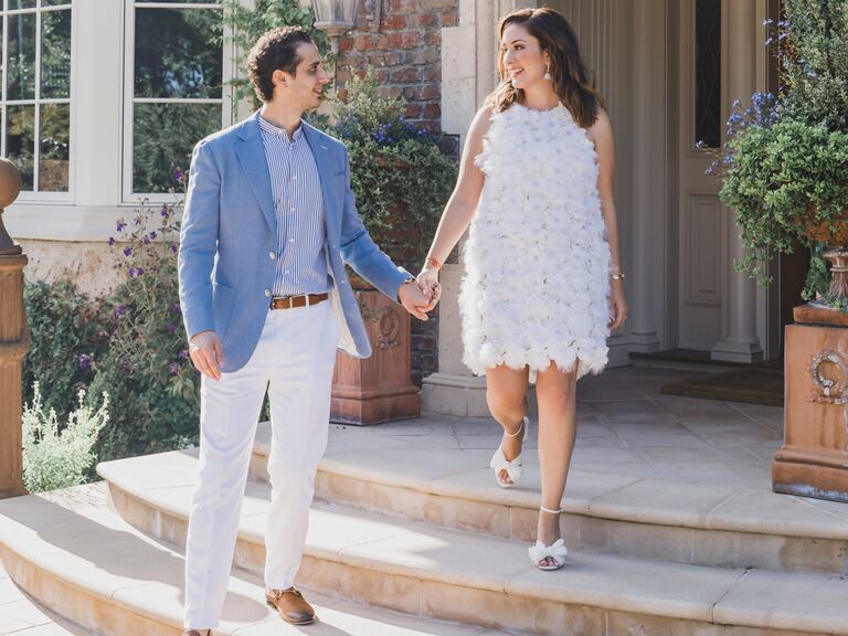Couple at their engagement party