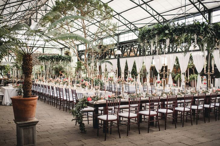 Formal Reception with Chiavari Chairs at Planterra Conservatory in Detroit, Michigan